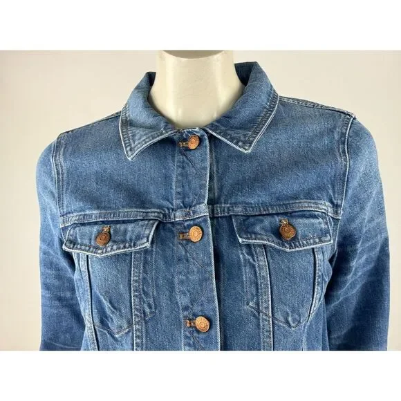 Madewell Classic Denim Jean Jacket Women M NWT Cotton Pockets Long Sleeve Blue‎